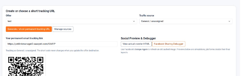 Actual link and named traffic source selector in YetiLinkManager 2